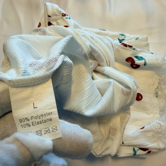 Cherry Print Lace Pajama Set – Size L - Picture 9 of 9